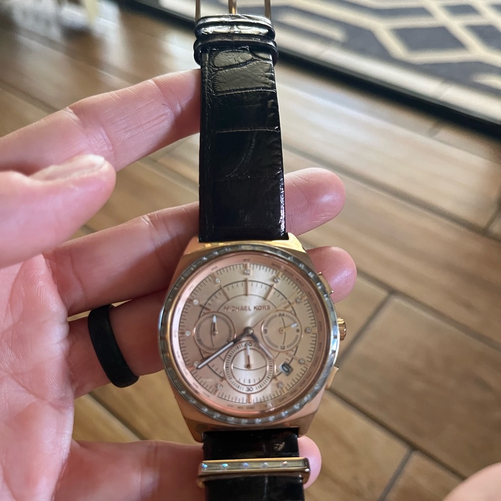 Michael Kors Rose Gold and Brown Chronograph Watch